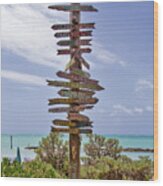 Distance From Key West Wood Print