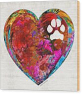 Dog Art - Puppy Love 2 - Sharon Cummings Wood Print