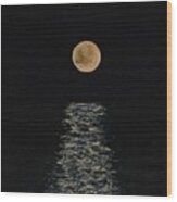 Doha Moonrise Wood Print