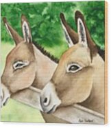 Donkey Duo Wood Print