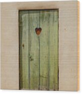 Door With Heart In Ancy Wood Print