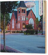 Downtown Bentonville Cityscape Wood Print