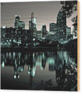 Downtown Minneapolis At Night Ii Wood Print