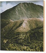 Dramatic View On Mount Zeehan Against Stormy Cloud Wood Print