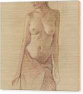 Draped Figure Wood Print