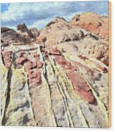 Dripping Color In Valley Of Fire Wood Print