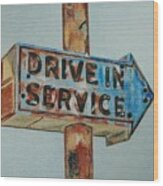 Drive In Service Wood Print