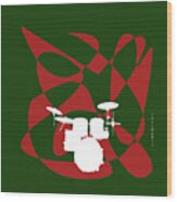 Drums In Green Strife Wood Print