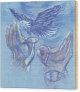Eagle Flying In Freedom - Bgeff Wood Print
