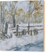 Early Spring Snow Wood Print