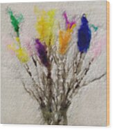 Easter Tree- Abstract Art By Linda Woods Wood Print