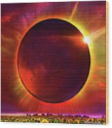 Eclipse Of The Sunflower Wood Print
