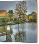 Edam Waterway In Holland Wood Print