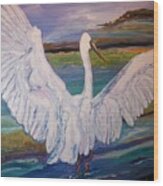 Egrets Wood Print