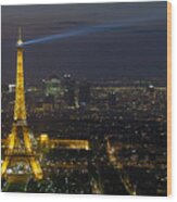 Eiffel Tower At Night Wood Print