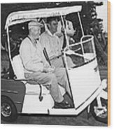 Eisenhower In A Golf Cart Wood Print