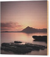 Elgol Sunset Afterglow Wood Print