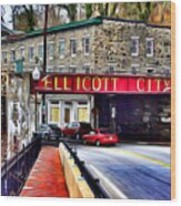 Ellicott City Wood Print