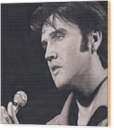 Elvis In Charcoal #176, No Title Wood Print