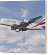 Emirates Airbus A80 Wood Print