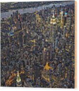 Empire State Aerial View Wood Print