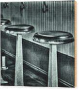 Empty Counter Stools Jerome Arizona Wood Print