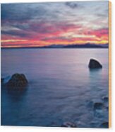 End Of Day At Alki Beach Wood Print