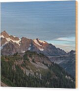Evening View Of Mount Shuksan And Kulshan Ridge Wood Print