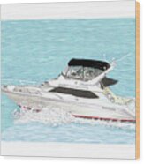 Sea Ray Express 44 Yacht Wood Print