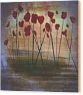 Expressive Floral Red Poppy Field 725 Wood Print