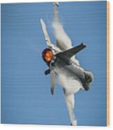 F-16 Banks Right Wood Print