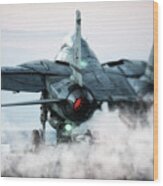F14 Tomcat Launch Wood Print