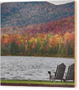 Fall Foliage At Noyes Pond Wood Print