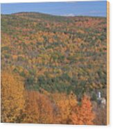 Fall Foliage On The Appalachian Trail Tyringham Cobble Wood Print