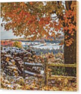 Classic Vermont Fall Scene Wood Print