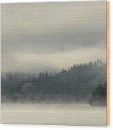 Faraway Misty Mountains Wood Print