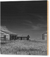 Farming Life Mono 1 Wood Print