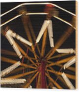 Ferris Wheel At Night Wood Print