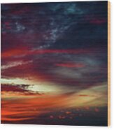 Fiery Sunset Sky Wood Print