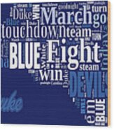 Fight Fight Blue Devils Wood Print