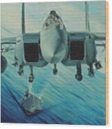 Fighter Jet Wood Print