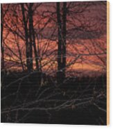 Fire In The Sky Wood Print