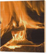 Fire Place Background Wood Print
