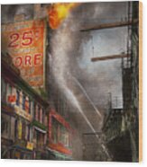 Fireman - New York Ny - Show Me A Sign 1916 Wood Print