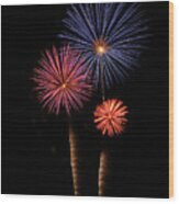 Firework Trees Wood Print