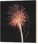 Fireworks From A Boat - 23 Wood Print