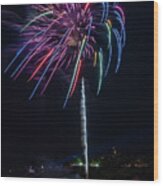 Fireworks Over Portland, Maine Wood Print