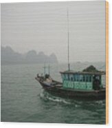 Fishing Boat In North Vietnam Wood Print