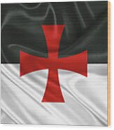 Flag Of The Knights Templar Wood Print
