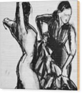 Flamenco Sketch 1 Wood Print